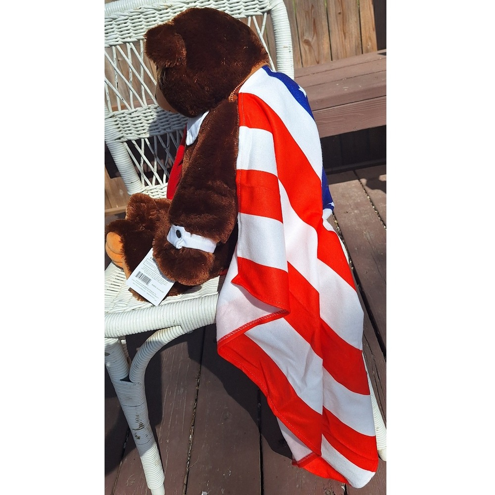 Trumpy Bear Deluxe Plush 22 inch Collectible with American Flag Blanket Inside - Picture 9 of 11